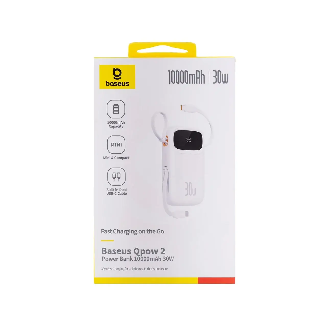 پاوربانک-بیسوس-qpow2-10000mah-کابل-دار