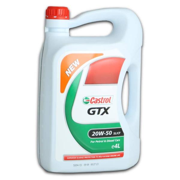 روغن موتور کاسترول جی تی ایکس Castrol GTX 20W-50 SL حجم 4 لیتر