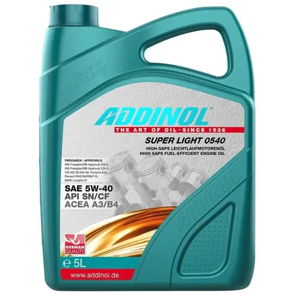 روغن موتور ادینول 5W-40 SP Super Light حجم 4 لیتر